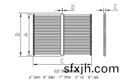 横双排真空管集热器外形结构尺寸图